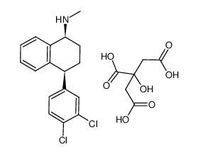 (1S-cis)-4-(3,4-dichlorophenyl)-1,2,3,4-tetrahydro-N-methyl-1-naphtalenamine citrate结构式