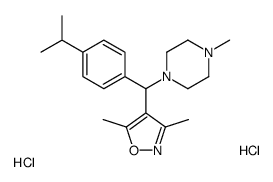 3,5-dimethyl-4-[(4-methylpiperazin-1-yl)-(4-propan-2-ylphenyl)methyl]-1,2-oxazole,dihydrochloride Structure