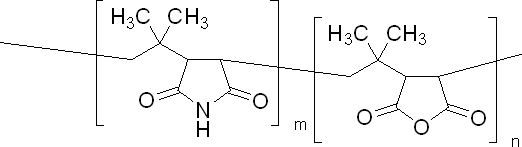 聚[(异丁烯-alt-马来酰亚胺)-co-(异丁烯-alt-马来酸酐)]结构式