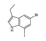 5-bromo-3-ethyl-7-iodo-1H-indole结构式