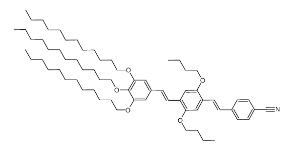 (E,E)-4-[4-(3,4,5-tris{dodecyloxy}styryl)-2,5-bisbutoxystyryl]benzonitrile Structure