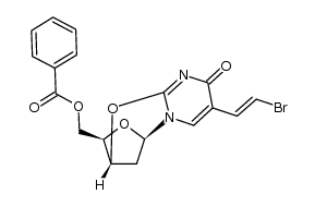 2,3'-anhydro-2'-deoxy-5'-O-benzoyl-5-(E)-bromovinyluridine结构式