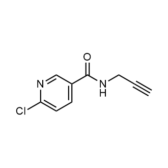 6-氯-N-(丙-2-炔-1-基)吡啶-3-甲酰胺结构式