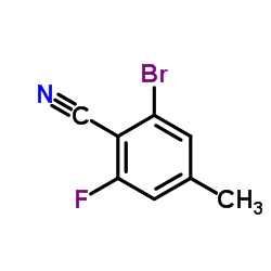 2-Bromo-6-fluoro-4-methylbenzonitrile Structure