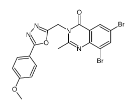 6,8-dibromo-3-[[5-(4-methoxyphenyl)-1,3,4-oxadiazol-2-yl]methyl]-2-methylquinazolin-4-one结构式