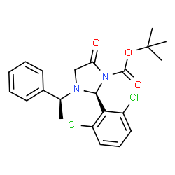 tert-Butyl (S)-2-(2,6-Dichlorophenyl)-5-oxo-3-[(S)-1-phenylethyl]imidazolidine-1-carboxylate Structure