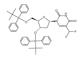 3',5'-di-O-(tert-butyldiphenyl)silyl-α,α-difluorothymidine Structure