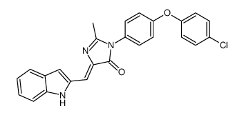 (5Z)-3-[4-(4-chlorophenoxy)phenyl]-5-(1H-indol-2-ylmethylidene)-2-methylimidazol-4-one Structure