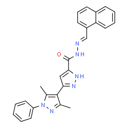 (E)-3,5-dimethyl-N-(naphthalen-1-ylmethylene)-1-phenyl-1H,1H-[3,4-bipyrazole]-5-carbohydrazide picture
