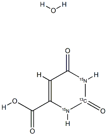 [13C,15N2]-乳清酸 单水合物结构式