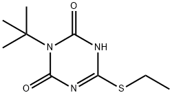 3-(叔丁基)-6-(乙硫基)-1,3,5-三嗪-2,4(1H,3H)-二酮结构式