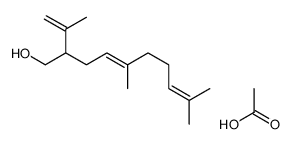 acetic acid,5,9-dimethyl-2-prop-1-en-2-yldeca-4,8-dien-1-ol Structure