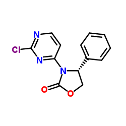 (4R)-3-(2-Chloro-4-pyrimidinyl)-4-phenyl-1,3-oxazolidin-2-one结构式