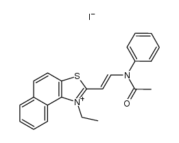 2-[2-(N-acetyl-anilino)-vinyl]-1-ethyl-naphtho[1,2-d]thiazolium, iodide Structure