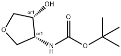 ((3R,4R)-REL-4-羟基四氢呋喃-3-基)氨基甲酸叔丁酯结构式