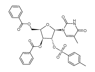 1-(2-O-tosyl-3,5-di-O-benzoyl-β-D-xylofuranosyl)thymine结构式