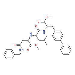 L-Alanine, 3-[1,1-biphenyl]-4-yl-N-[N-[1-(methoxycarbonyl)-3-oxo-3-[(phenylmethyl)amino]propyl]-L-leucyl]-, methyl ester, (S)- (9CI)结构式