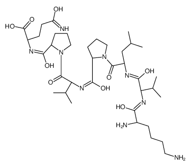 (2S)-5-amino-2-[[(2S)-1-[(2S)-2-[[(2S)-1-[(2S)-2-[[(2S)-2-[[(2S)-2,6-diaminohexanoyl]amino]-3-methylbutanoyl]amino]-4-methylpentanoyl]pyrrolidine-2-carbonyl]amino]-3-methylbutanoyl]pyrrolidine-2-carbonyl]amino]-5-oxopentanoic acid Structure