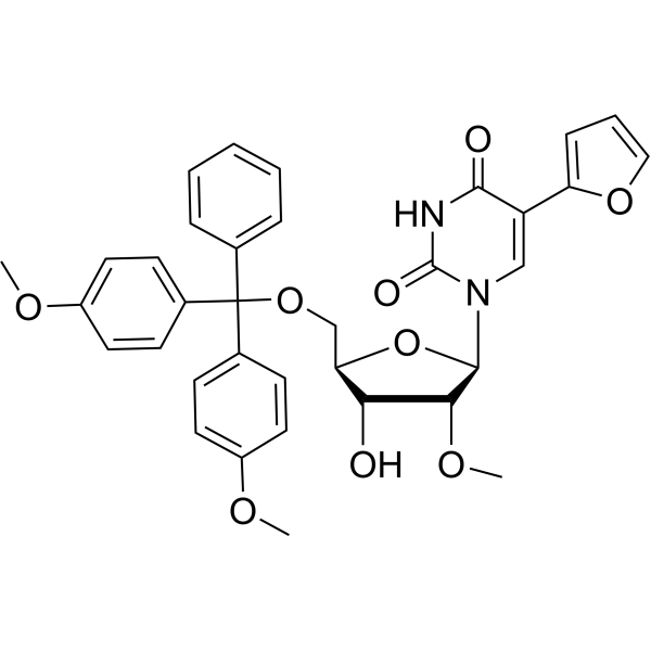 5-(Furan-2-yl)-2’-O-methyl-5’-O-DMTr-uridine Structure