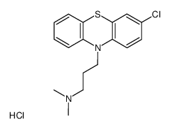 [3-(3-chloro-phenothiazin-10-yl)-propyl]-dimethyl-amine, hydrochloride Structure