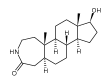 17β-hydroxy-3-aza-A-homo-5α-androstan-4-one结构式