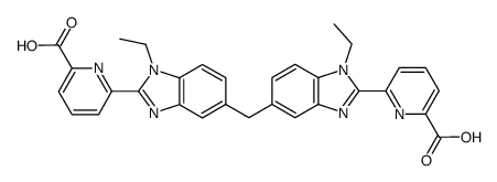 bis(1-ethyl-2-[(6'-carboxy)pyridin-2'-yl]benzimidazol-5-yl)-methane结构式