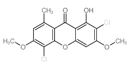 9H-Xanthen-9-one,2,5-dichloro-1-hydroxy-3,6-dimethoxy-8-methyl-结构式