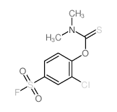 Carbamothioic acid,dimethyl-, O-[2-chloro-4-(fluorosulfonyl)phenyl] ester (9CI) Structure