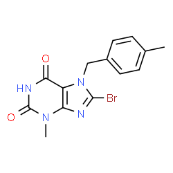 8-Bromo-3-methyl-7-(4-methylbenzyl)-3,7-dihydro-1H-purine-2,6-dione Structure