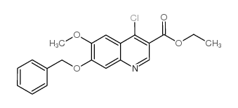 4-氯-6-甲氧基-7-苄氧基喹啉-3-甲酸乙酯结构式