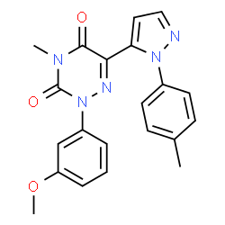 2-(3-Methoxyphenyl)-4-methyl-6-[1-(4-methylphenyl)-1H-pyrazol-5-yl]-1,2,4-triazine-3,5(2H,4H)-dione Structure