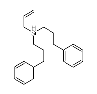 bis(3-phenylpropyl)-prop-2-enylsilane结构式