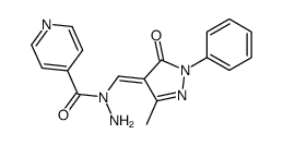 N-[(3-methyl-5-oxo-1-phenylpyrazol-4-ylidene)methyl]pyridine-4-carbohydrazide结构式