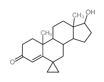 Spiro[androst-4-ene-6,1'-cyclopropan]-3-one,17-hydroxy-, (17b)-(9CI)结构式