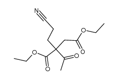 2-acetyl-2-(2-cyano-ethyl)-succinic acid diethyl ester Structure