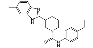 1-Piperidinecarbothioamide,N-(4-ethylphenyl)-3-(5-methyl-1H-benzimidazol-2-yl)-(9CI) Structure