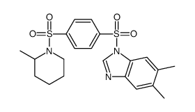 (9ci)-5,6-二甲基-1-[[4-[(2-甲基-1-哌啶基)磺酰基]苯基]磺酰基]-1H-苯并咪唑结构式