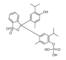 [4-[3-(4-hydroxy-2-methyl-5-propan-2-ylphenyl)-1,1-dioxo-2,1λ6-benzoxathiol-3-yl]-5-methyl-2-propan-2-ylphenyl] dihydrogen phosphate结构式