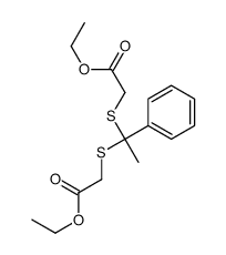 ethyl 2-[1-(2-ethoxy-2-oxoethyl)sulfanyl-1-phenylethyl]sulfanylacetate Structure