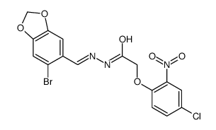 N-[(6-bromo-1,3-benzodioxol-5-yl)methylideneamino]-2-(4-chloro-2-nitrophenoxy)acetamide Structure