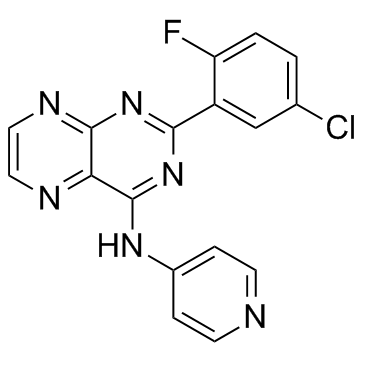 2-(5-氯-2-氟苯基)-N-4-吡啶基-4-蝶啶胺结构式