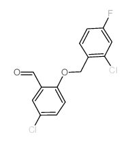 5-氯-2-[(2-氯-4-氟苄基)氧基]苯甲醛结构式