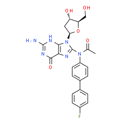 Guanosine, 8-(acetyl(4'-fluoro(1,1'-biphenyl)-4-yl)amino)-2'-deoxy-结构式