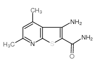 3-氨基-4,6-二甲基噻吩[2,3-b]吡啶-2-羧酰胺结构式