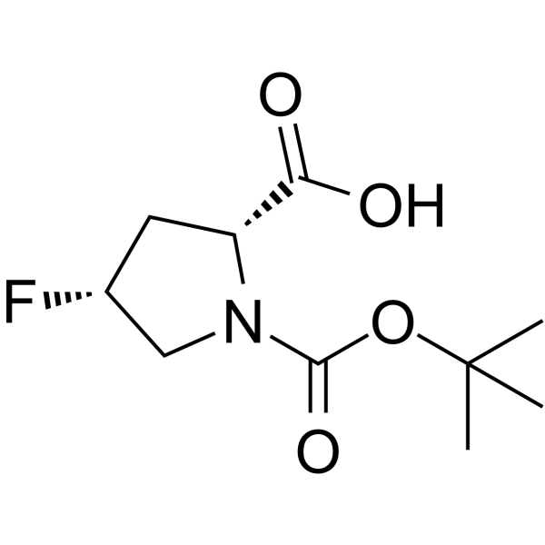(4R)-4-Fluoro-1-{[(2-methyl-2-propanyl)oxy]carbonyl}-D-proline Structure