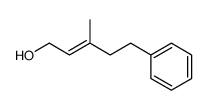 (E)-3-methyl-5-phenyl-pent-2-en-1-ol结构式