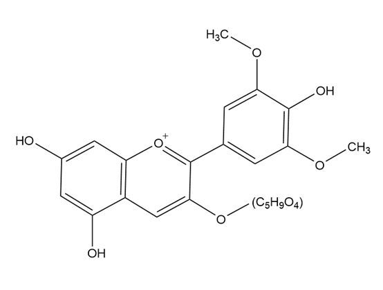 锦葵素-3-O-阿拉伯糖苷结构式