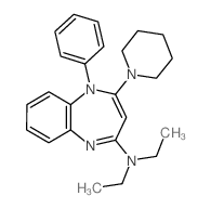 N,N-diethyl-2-phenyl-3-(1-piperidyl)-2,6-diazabicyclo[5.4.0]undeca-3,5,7,9,11-pentaen-5-amine结构式