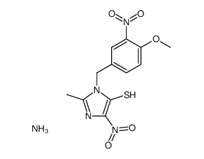 1-(4-methoxy-3-nitrobenzyl)-2-methyl-4-nitro-1H-imidazole-5-thiol, ammonia salt结构式