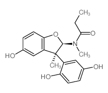 N-[(2R,3S)-3-(2,5-dihydroxyphenyl)-5-hydroxy-3-methyl-2H-benzofuran-2-yl]-N-methyl-propanamide Structure